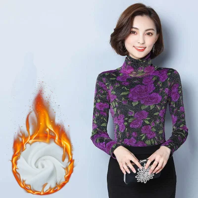 2021 Women Elegant Floral Shirt Spring Long Sleeve Fashion Fleece Blouses Streetwear Casual Shirts Plus Size Tops Blusas 3XL 838