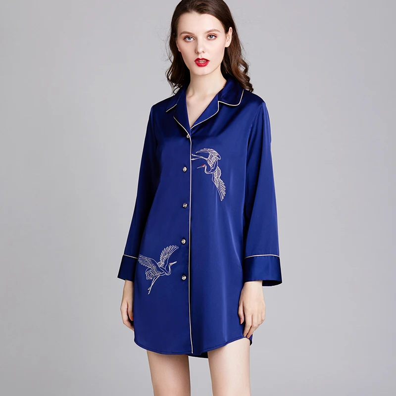 

Satin Silk Pajamas for Women's Ms shirt can wear outdoors Pigiama spring Mujer Pijama Sleepwear Nightwear sleeping clothes