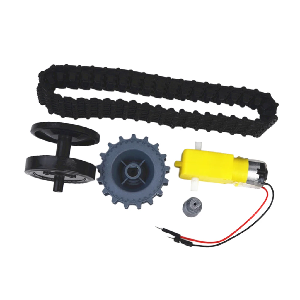 MagiDeal 1/Set DIY Smart Tank Accessories Kits Conveyor Belt TT Motor Wheels