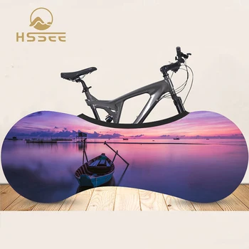 

HSSEE landscape series bicycle cover high strength elastic milk silk bicycle indoor dust cover green pigment bicycle accessories