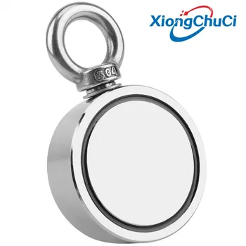 

Salvage magnet Double-sided fishing magnet, 660 lbs. super strong neodymium round magnet for magnetic fishing. Diameter 4.8-2cm