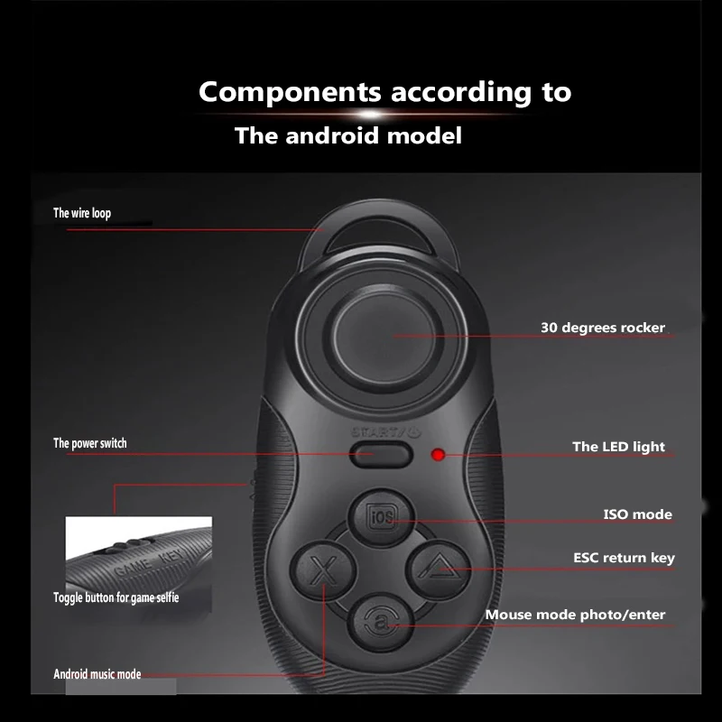 Мини-пульт дистанционного управления для IOS Android смартфон для геймпада bluetooth геймпад джойстик селфи-палка беспроводная мышь