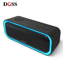 DOSS SoundBox Pro TWS Mini Sans Fil Bluetooth Haut-Parleur Basses Améliorées Son Stéréo Boîte IPX5 Étanche avec LUMIÈRE LED Haut-Parleur