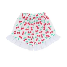 Летняя одежда трусики для девочек фруктовый комплекты одежды с шортами с цветочным принтом для маленьких девочек; облегающие шорты