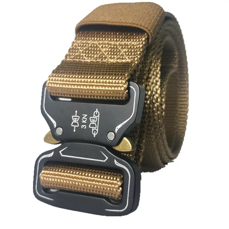 Khaki Tactical Belt New Nylon Army Belt Men Molle Military SWAT Combat Belts Knock Off Emergency Survival Belt Tactical Gear Dropship - Цвет: Khaki