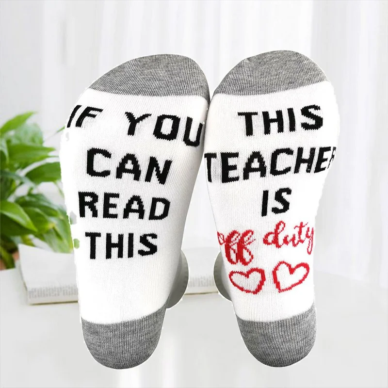 Забавные женские и мужские носки с буквами, если вы можете прочесть это обучение/медсестры вне службы зимние носки