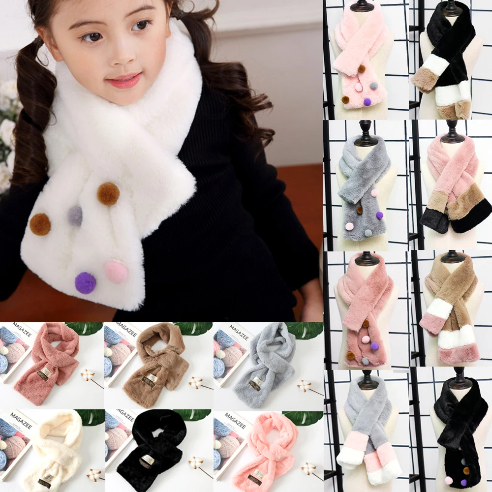 17 Style Kids Boys Girls Soft Scarf Children Winter Neck Warmer Scarves Neckerchief Shawl