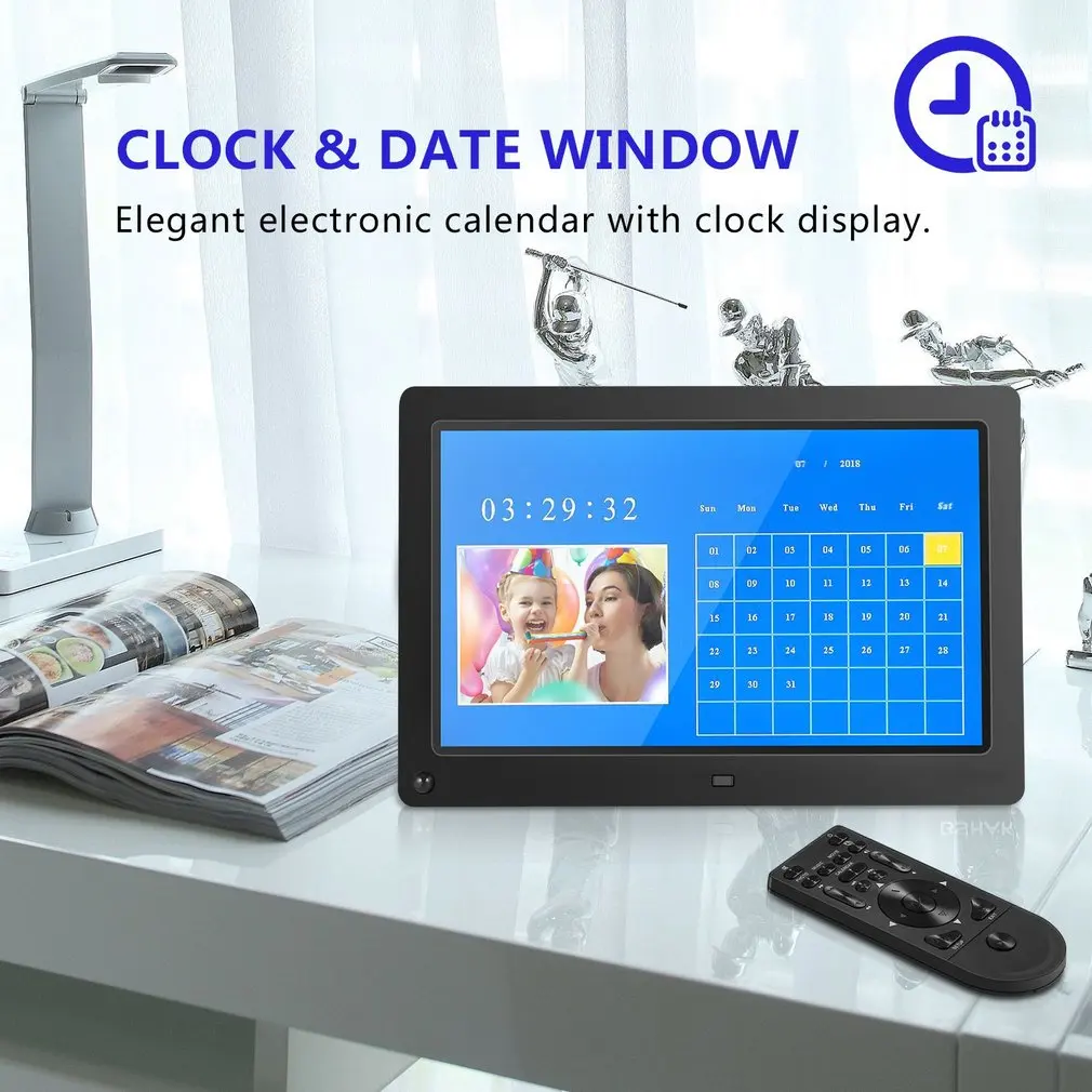 

15.4 Inch 1280x800 High Resolution Photo Music HD Video Player Calendar Alarm Electronic Photo Frame With Remote Control