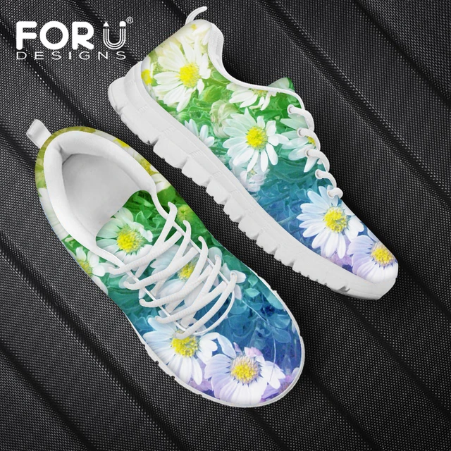 vos Etna letterlijk FORUDEISGNS Purple White Daisy Tennis Shoes Women Korean Style All match  Sport Shoes New Casual Breathable And Comfort Shoes|Women's Flats| -  AliExpress