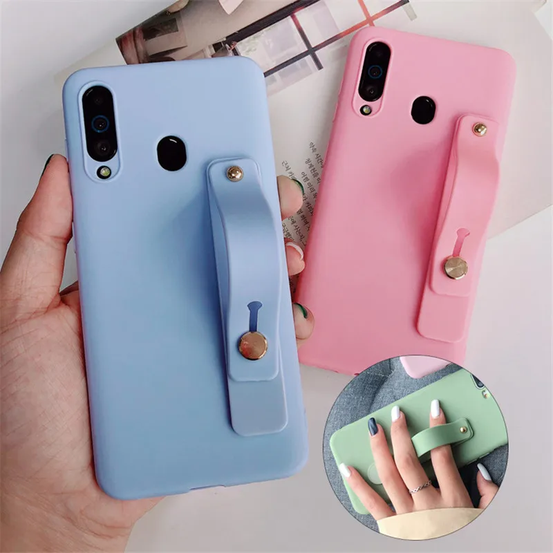 Силиконовый чехол с ремешком на запястье для Samsung Galaxy A10 A20 A30 A40 A50 A60 A70 A80 M10 M20 M30 M40