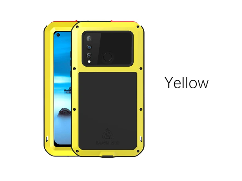 Цвет: желтый Противоударный чехол для huawei Nova 4 4E металлический корпус телефона Fundas для huawei Nova 4 Nova4E прочная Броня Капа для huawei Nova 4 чехол для телефона - Цвет: Цвет: желтый