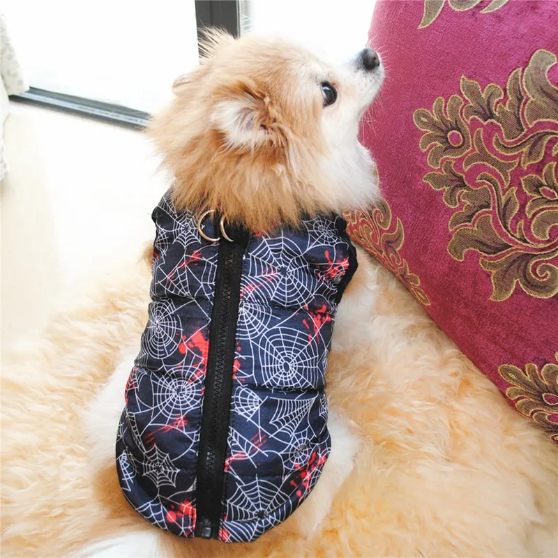 

Pet Clothes Puppy Vest Warm Dog Coat For Small Middle Dogs Winter Windproof Pets Dog Zipper Jacket Coat With Leash Ring