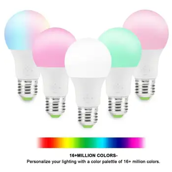 

1/3/5PCS E27 RGB LED Bulb Lights 4.5W Wifi Smart Bulb No Hub Required Compatible Alexa Google Use APP To Control Hot Sell