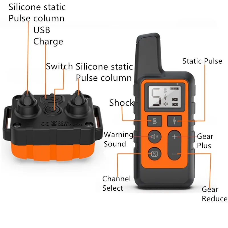 500 м электрический ошейник для дрессировки собак устройство дистанционного управления Подсветка дисплей водонепроницаемый перезаряжаемый ударный ошейник Скидка 40