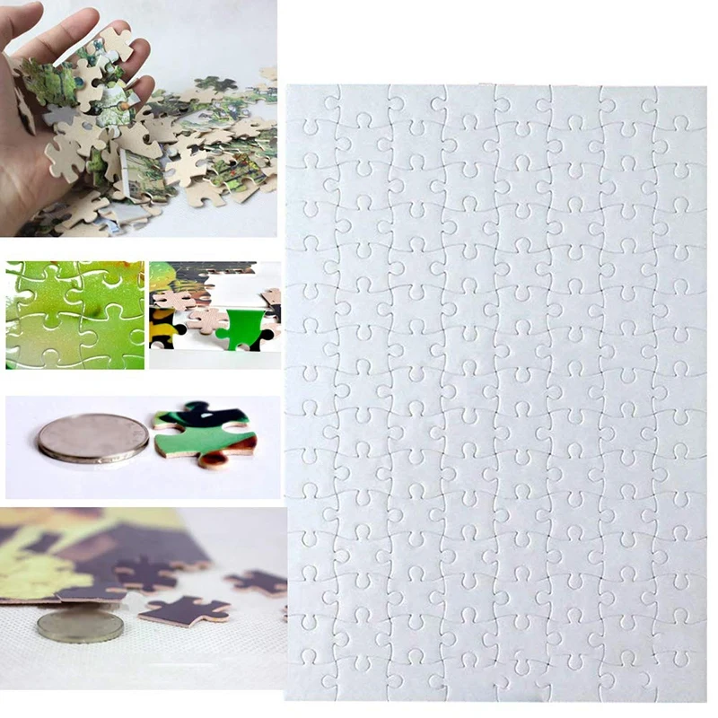 

20 Sets Blank Sublimation A4 Jigsaw Puzzle with 120 Pieces DIY Heat Press Transfer Crafts A4 Thermal Transfer Puzzle DIY Thermal