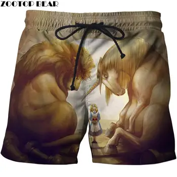 

Alice in Wonderland 3D Printed Summer Surfing Beach Shorts Masculino Men Travel Board Shorts Anime Quick Vacation Streetwear