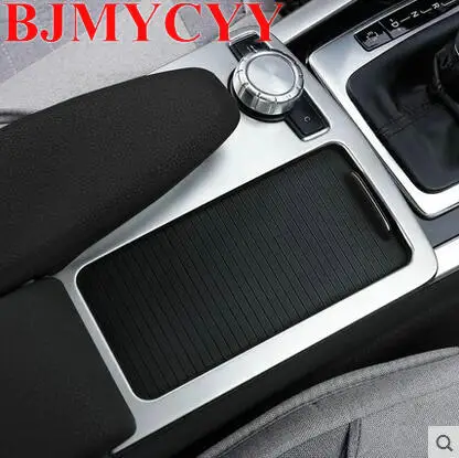 BJMYCYY нержавеющая сталь автомобильная консоль переключения передач наклейка полосы для Mercedes Benz C class W204 2008-14 рамка держателя стакана воды