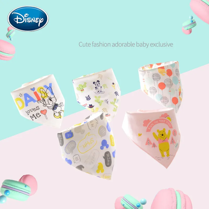 

Disney 1pcs baby triangle saliva towel cotton cartoon print Mickey baby bib double triangle baby baby eat