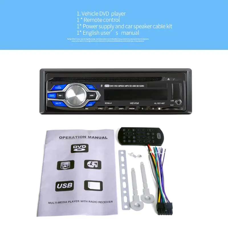 1 Din 12V автомобильный DVD CD плеер автомобиля MP3 стерео автомобиля Handfree Авторадио BT аудио