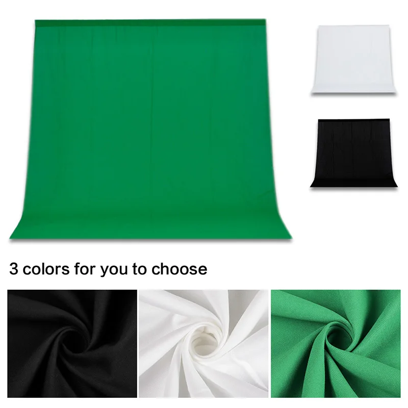 

1.6M 2M 3M Backdrop Cloth Green Screen Chroma Key Cotton Textile Fabric White Background For Photo Studio Photograph Shooting