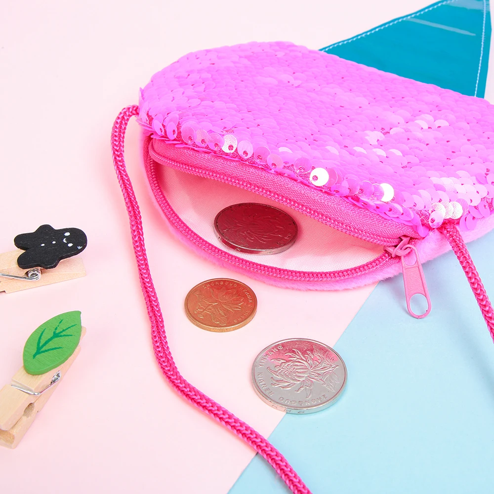 Girls Sequin Ice Cream Kids Small Wallet Cute Baby Coin Purse Bag Kawaii Money Card Holder for Boys Purses and Handbags Gift