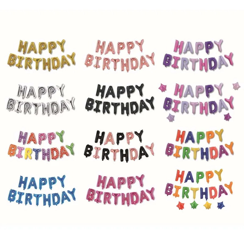 16 дюймов надпись с днем рождения фольга воздушные шары для дня рождения вечерние украшения Дети Алфавит воздушные шары Детские игрушки