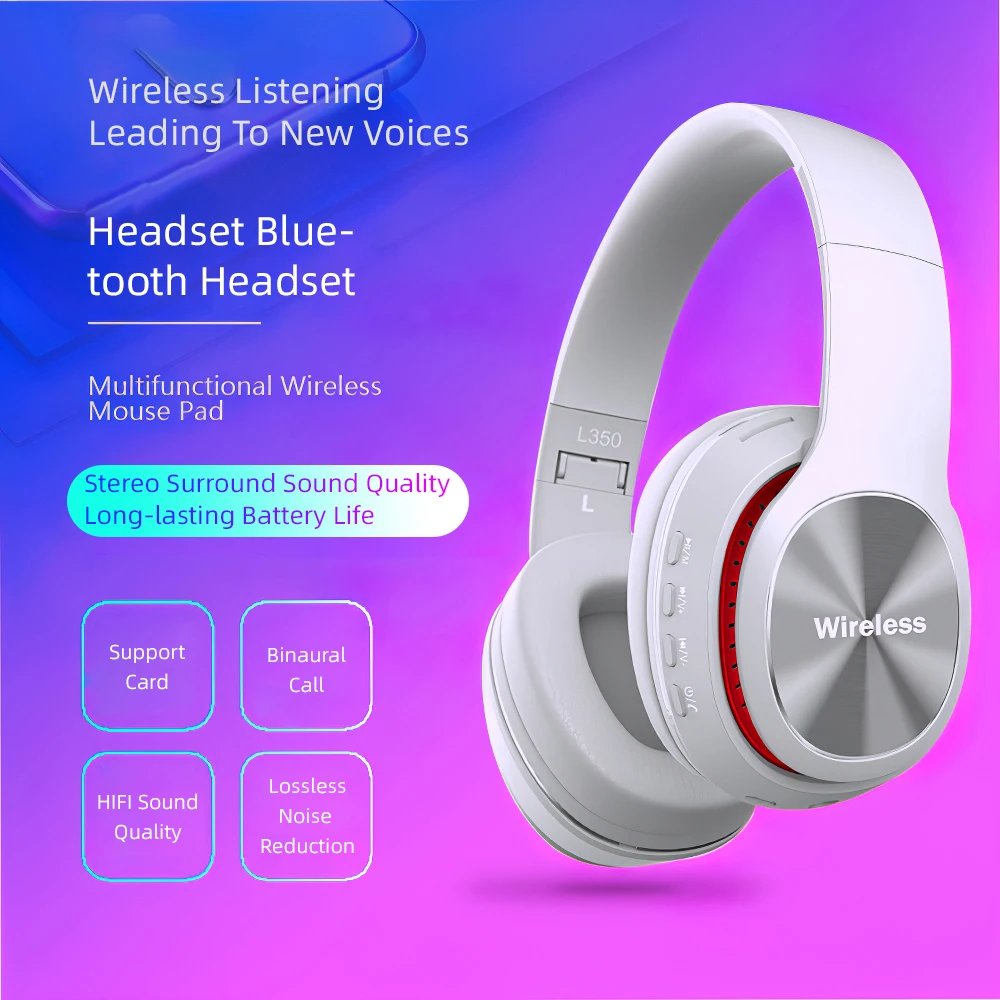 Headphone Wireless Bluetooth Earphone V5 0 TF Card Sports Headsets HIFI Stereo For iPhone 11 Pro Max Tablet With Mic Universal