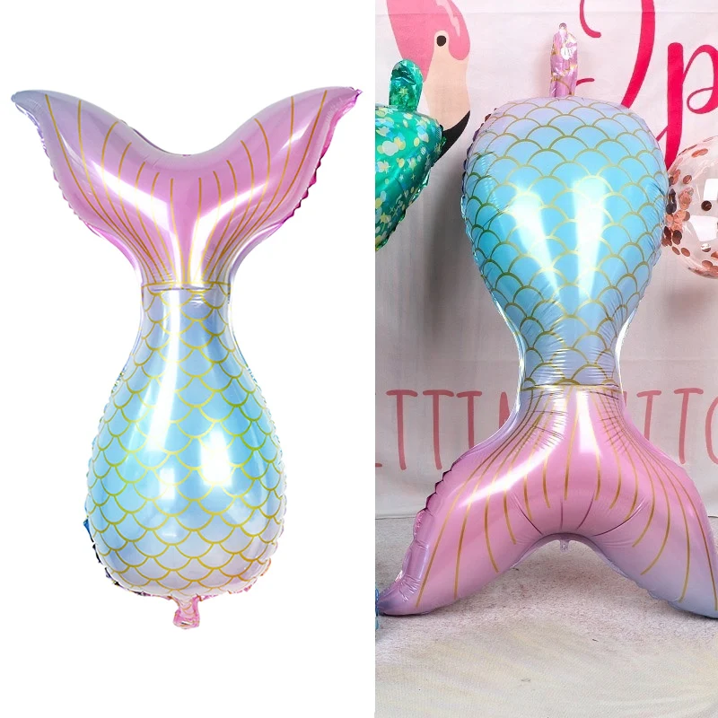 Little Mermaid Party Balloons 32inch Number Foil Balloon Kids Birthday Party Decoration Supplies Baby Shower Decor Helium Globos