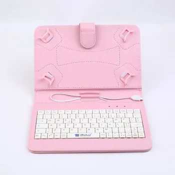 

7inch Keyboard case for tablet PU Leather Black USB interface Scratches Magnet flap closure Universal Keyboard And Case Tablets