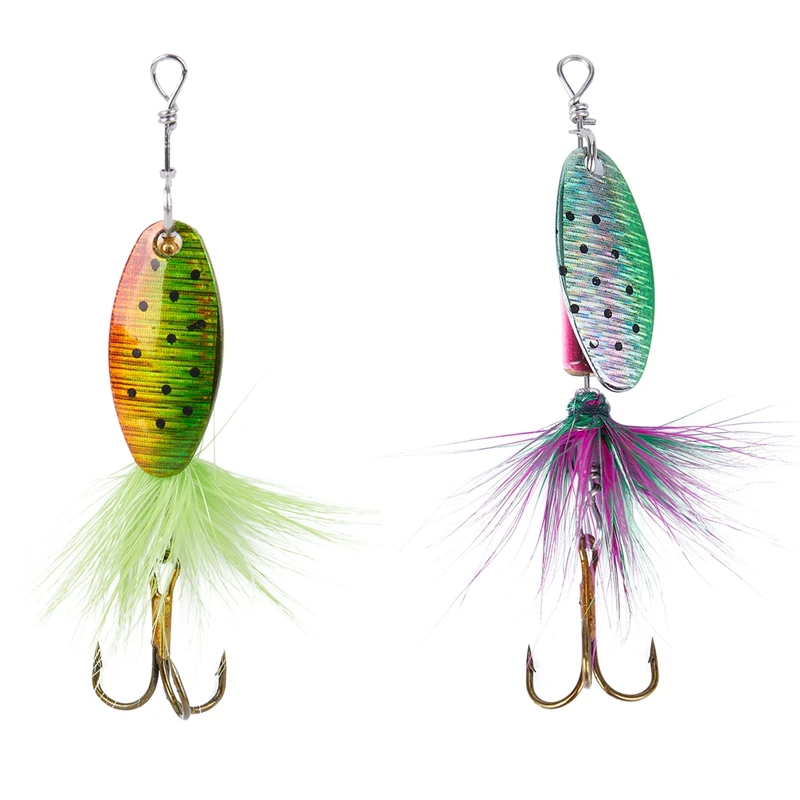 2 Pcs Sequin Spoon Wobble Fishing Lures Spinner Baits CrankBait Bass Wobbler Tackle Hook for Perch Mandarin Fish Striped Catfish | Спорт и