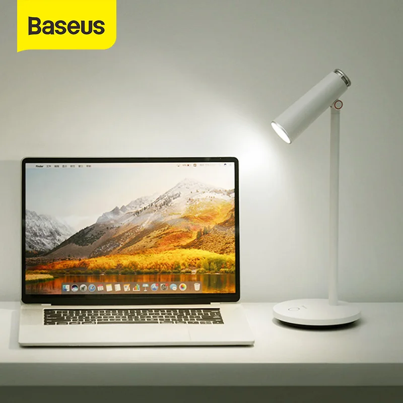 Baseus Desk Lamp Dimmable Reading light Eye Protect 3000K/3700K/5000K LED stand Light Touch Switch USB Rechargeable Table Lamp