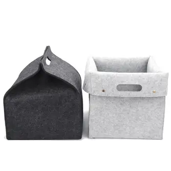

Portable Dual Use Felt Material Foldable Handheld Felt Gift Bag Shopping Handbag Storage Case Sundries Organizer