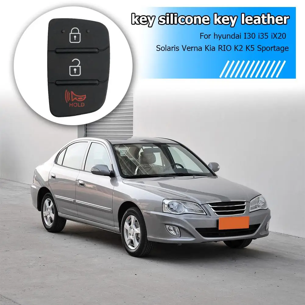 Car 3 Button Remote Key Fob Case Rubber Pad For Hyundai i30 i35 iX20 Solaris Verna For Kia RIO K2 K5 Sportage Flip Folding Key