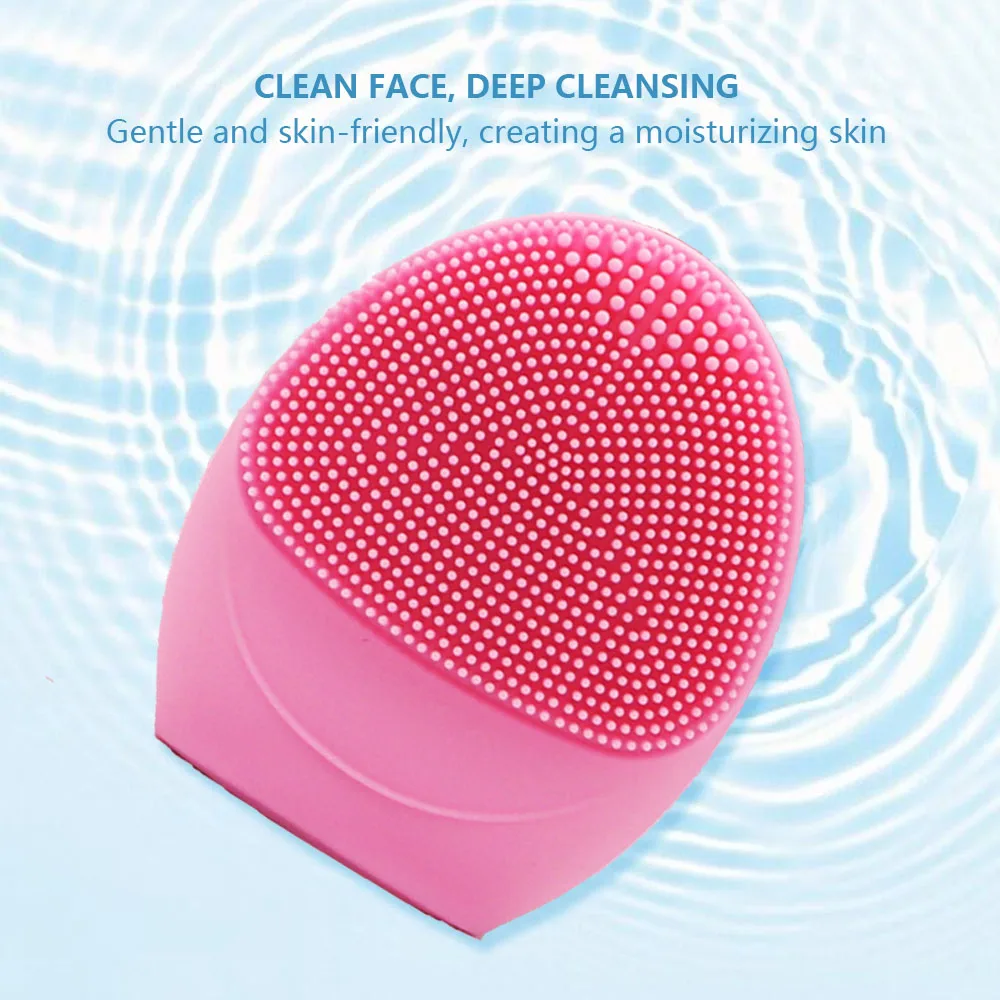 Electric Battrey Facial Cleansing Brush Silicon Vibration Mini Cleaner Deep Pore Cleaning Skin Massage face brush Dropshipping