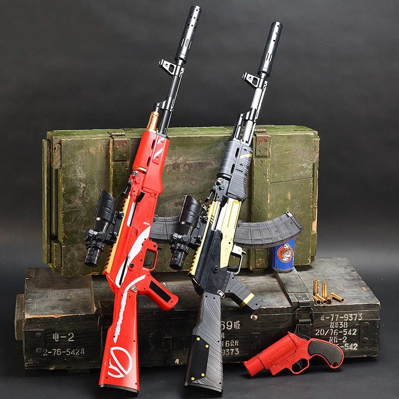 Детские пластмассовая игрушка пистолет AK 47 AKM водяные пули для мальчиков
