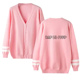 

Lovers Cardigan Sweater Lil Peep Autumn Cardigan Sweater Casual V-Neck Long Sleeve Crochet Knit Sweater Coat Female Sweater Coat