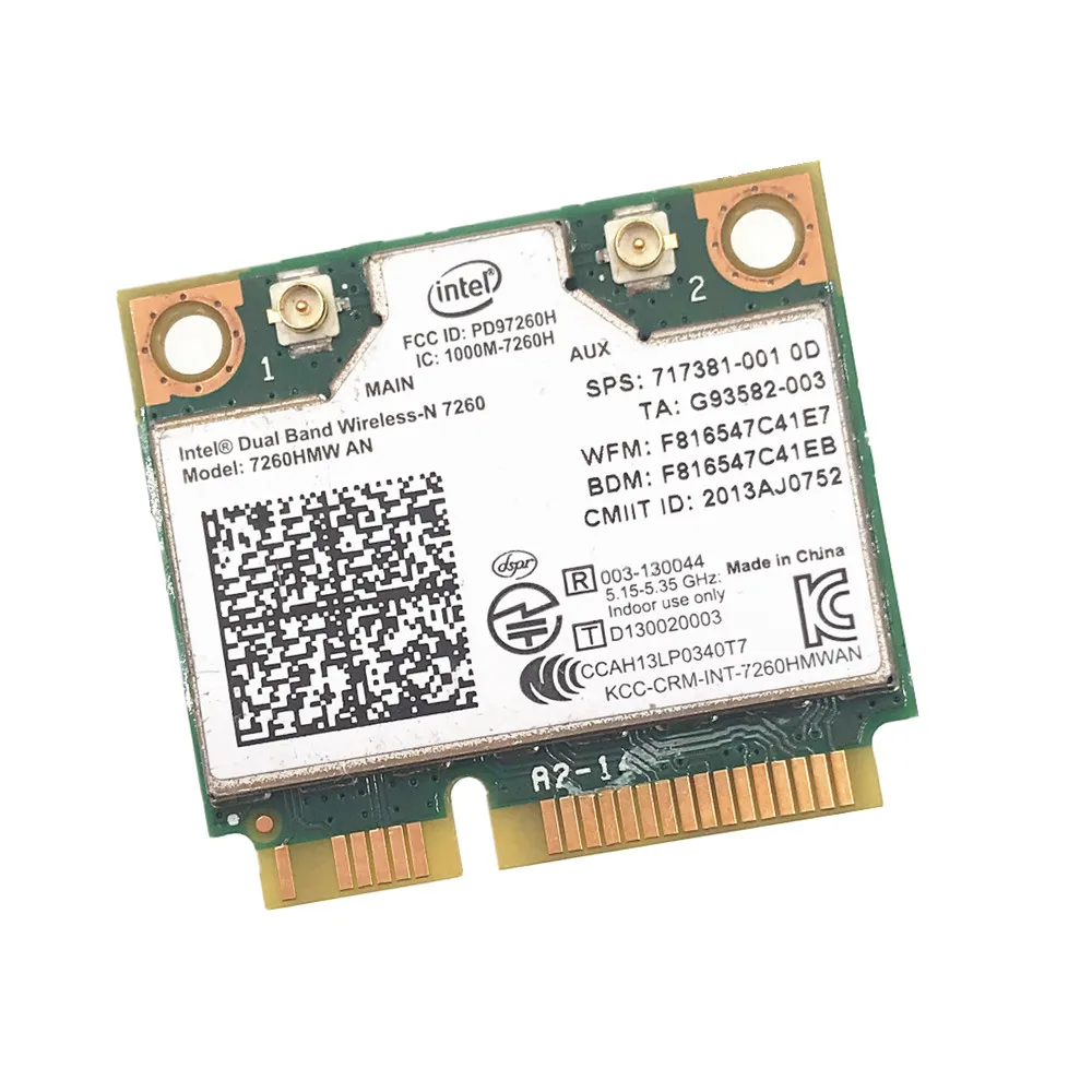 Для двухдиапазонной беспроводной N 7260HMWAN AN Intel 7260 7260HMW Wifi Bluetooth 4,0 карта для ноутбука