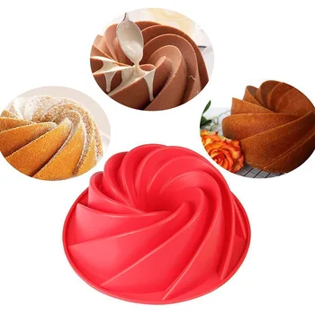 

Spiral Silicone Cake Molds Mousses 3D Brownie Chiffon Savarin Cake Mould Baking Pan DIY Cakes Decorating Tools Kitchen Bakeware