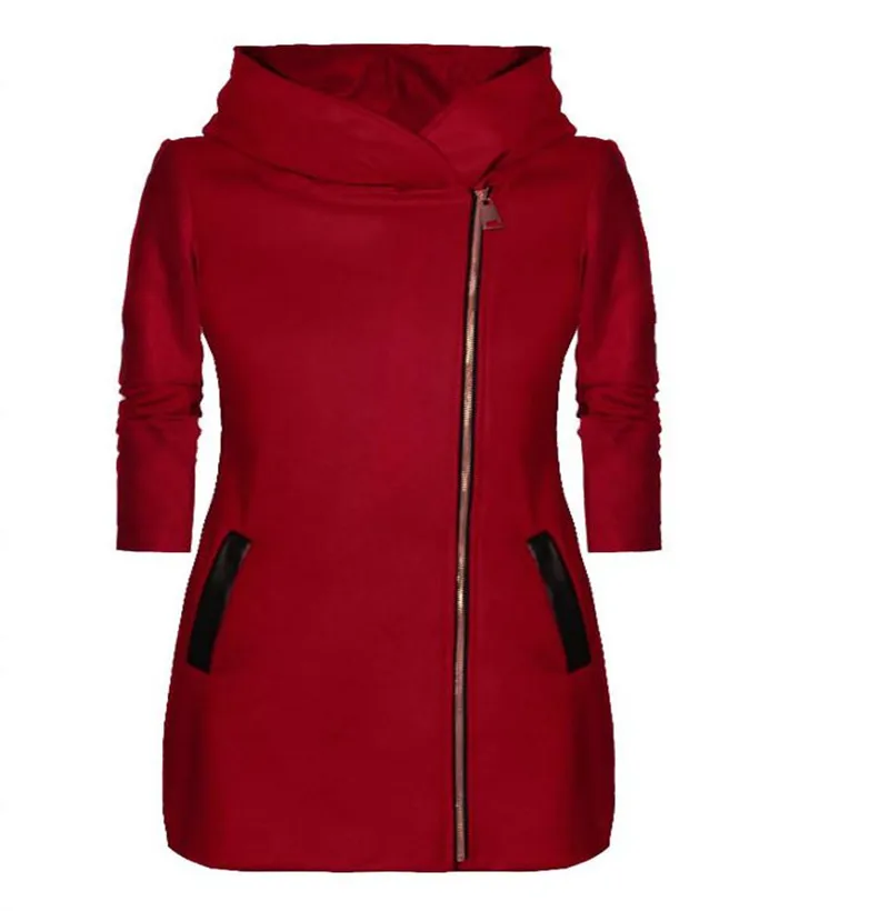 Fashionable Side Zipper Plush Coat Sweater Hooded Jacket Top Spring Autumn Women's Casual Versatile Outdoor Sports Comfortable | Женская