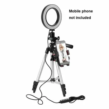 

Video Light Dimmable LED Selfie Ring Light USB ring lamp Photography Light with Phone Holder tripod stand for Makeup