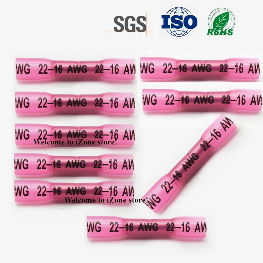 22-18AWG 0,5-1,5 мм м² HDPE материал Водонепроницаемые электрические провода соединители термоусадочные стыковые соединители обжимные Клеммы 10 шт