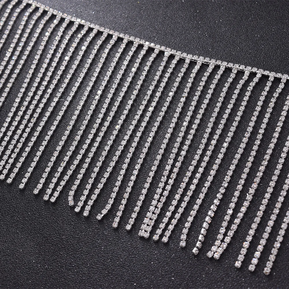 Tassel rhinestones trim sew on appliques (5)