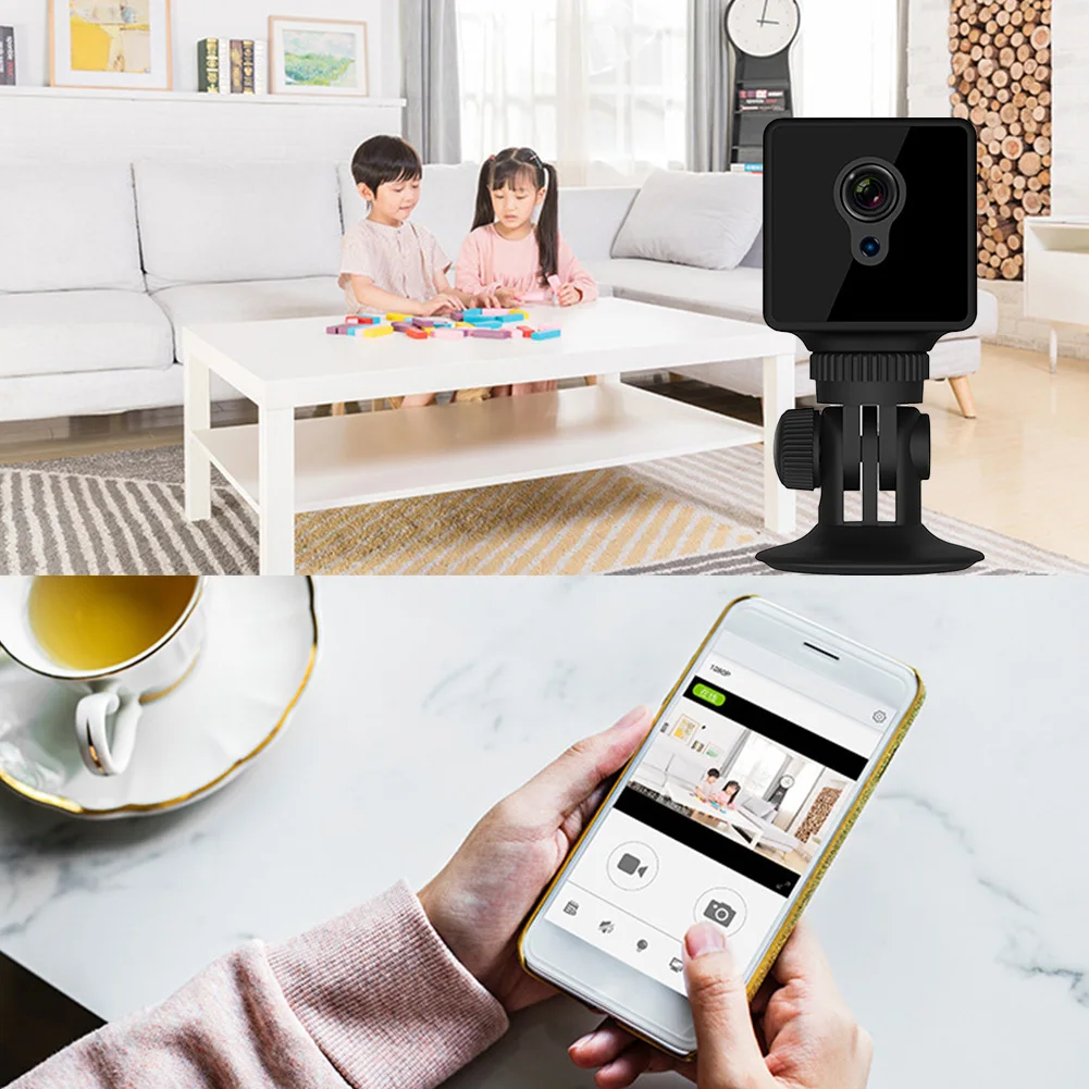 

S8 Smart HD IP Camera Playback Free Standing Wireless Indoor Loop Recording Infrared Home Security ABS Night Vision USB Charging