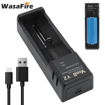 

18650/14500/16340/10440/26650 Battery Charger 5V Single Slot 2A Fast Charge Charger for Led Flashlight Head Lamp Lantern