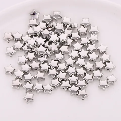 6/9mm Star Beads for Needlework Jewelry Making CCB Gold Plated Pentagram Spacer Beads Handmade Diy Bracelets