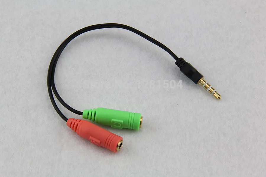 Universal Male to 2 Female 3 5mm AUX Extension Headphone Mic Audio Splitter Cable Y Splitter Adapter for HTC One for iPod MP3