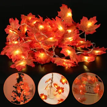 

Maple Leaves LED String 1.5M/2M/3M Autumn Fairy Maple Leaves Light Strip DIY Christmas Lights Artificial Garland Festival Decor