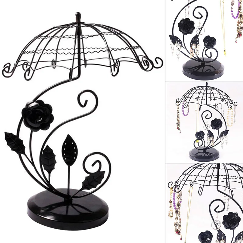 

Jewelry Organizer Hanging Holder Display Stand Desktop Earring Necklace Rack KQS8