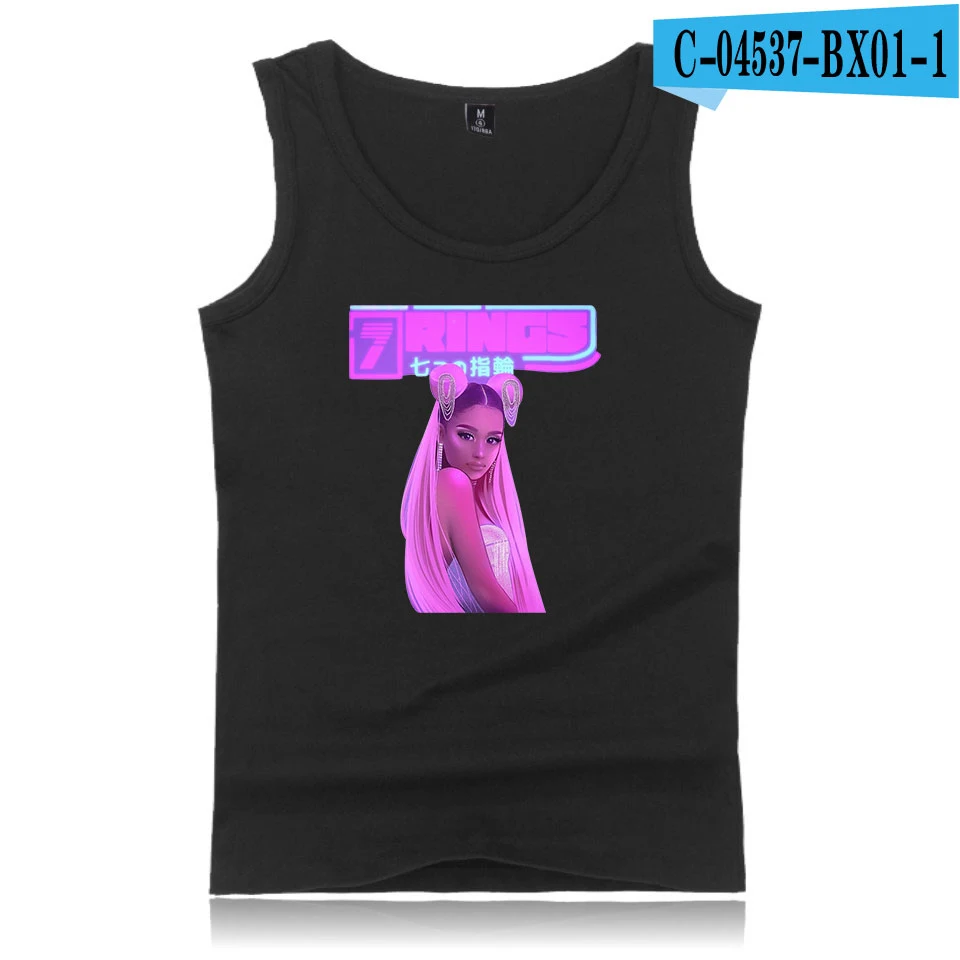 Ariana Grande-2D Повседневная Мужская/Женская майка K Pop без рукавов жилет для бодибилдинга Harajuku Gymclothing летняя одежда для фитнеса Bambam - Цвет: black