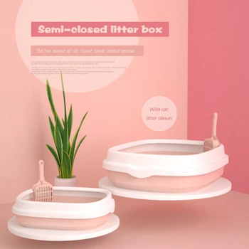 

Pet litter box semi-closed detachable anti-splashing cat litter box cat toilet to send cat litter shovel cat toilet Plastic